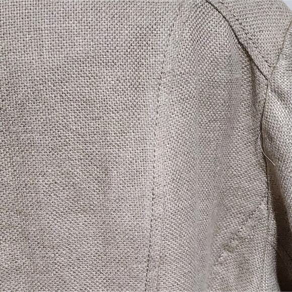 Michael Kors 100% Linen Flax and Metallic gold Peplum Jacket Blazer Plus Size 18 - Picture 4 of 8